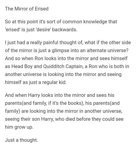 Harry Potter Headcanons 13 Harry Potter Headcanon Mirror Of Erised