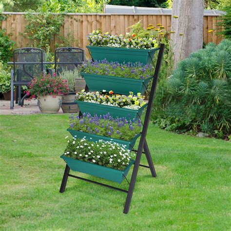 Kinbor 4ft Vertical Raised Garden Bed 5 Container Boxes For Patio