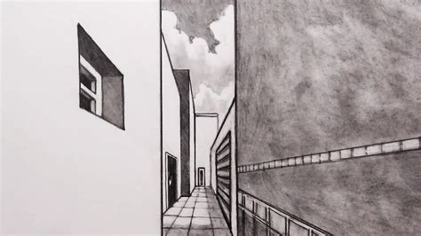 How To Draw An Alleyway Using One Point Perspective For Beginners Youtube