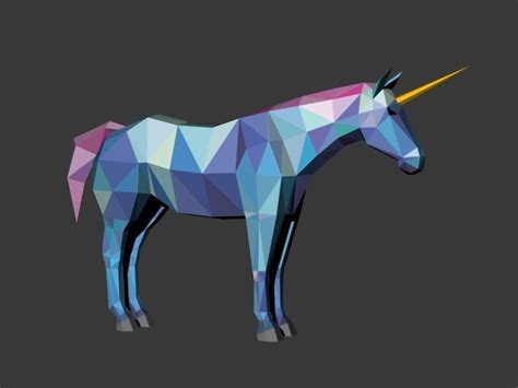 3d Model Low Poly Stylized Unicorn Vr Ar Low Poly Cgtrader