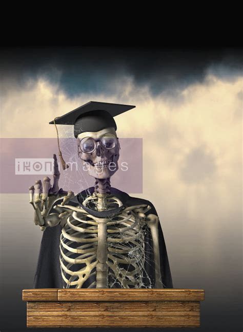 Stock Illustration Of Skeleton In Graduation Cap And Gown Ikon Images