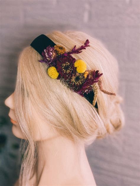 Dried Flower Headband Bridal Hair Accessories Flower Comb Etsy Uk