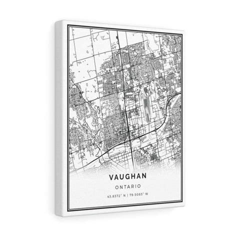 Vaughan Map Canvas Print City Maps Wall Art Ontario T Etsy Map