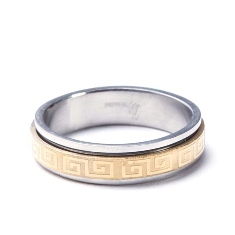 2 Tone Gold Stainless Steel Greek Ring Size 9 Barzel Touch Of Modern