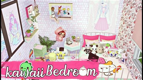 The Sims 4 Kawaii Bedroom Cc Links Speed Build♥ Cute