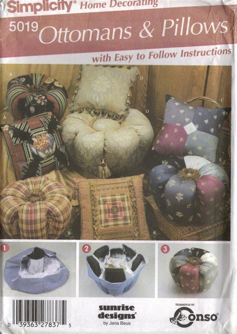 Simplicity Home Decorating Sewing Pattern 5019 Ottomans And Etsy
