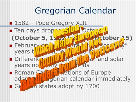 Ppt Gregorian Calendar Powerpoint Presentation Free Download Id