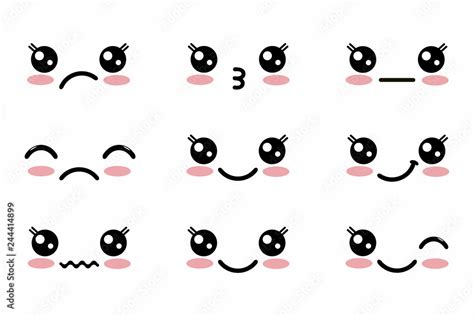 Kawaii Cute Faces Japanese Anime Emoji Expression Anime Character