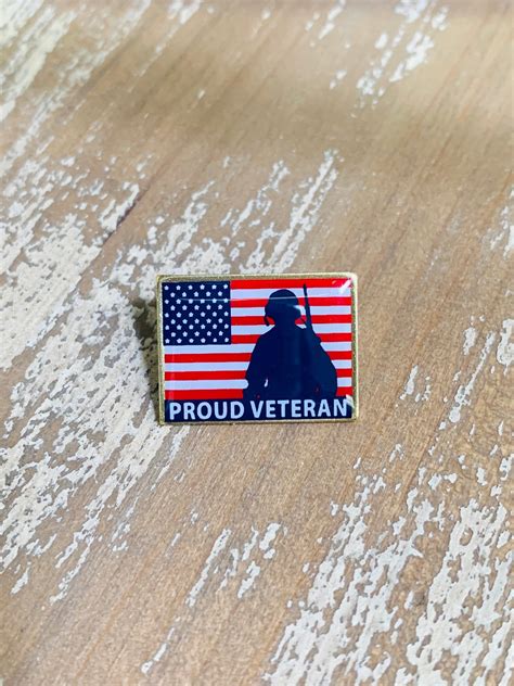 Proud Veteran American Flag Lapel Pin Proudly Made In The Usa Etsy