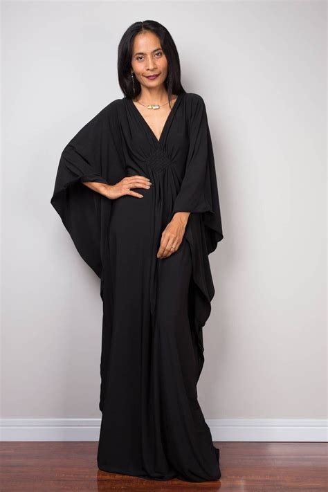 Black Kaftan Dress Black Dress Formal Maxi Dress Loose Fitting Women