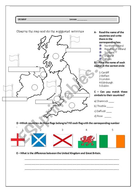 Parts Of A Map Worksheet