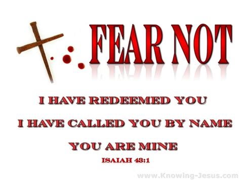 Isaiah 431 Fear Not I Have Redeemed You Red