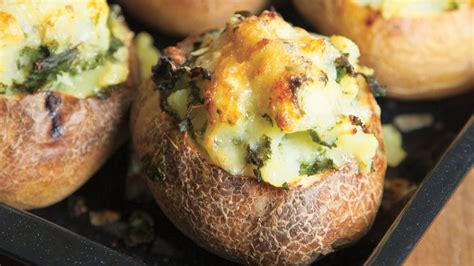 Jacket Potatoes With Cheesy Kale Recipe Netmums
