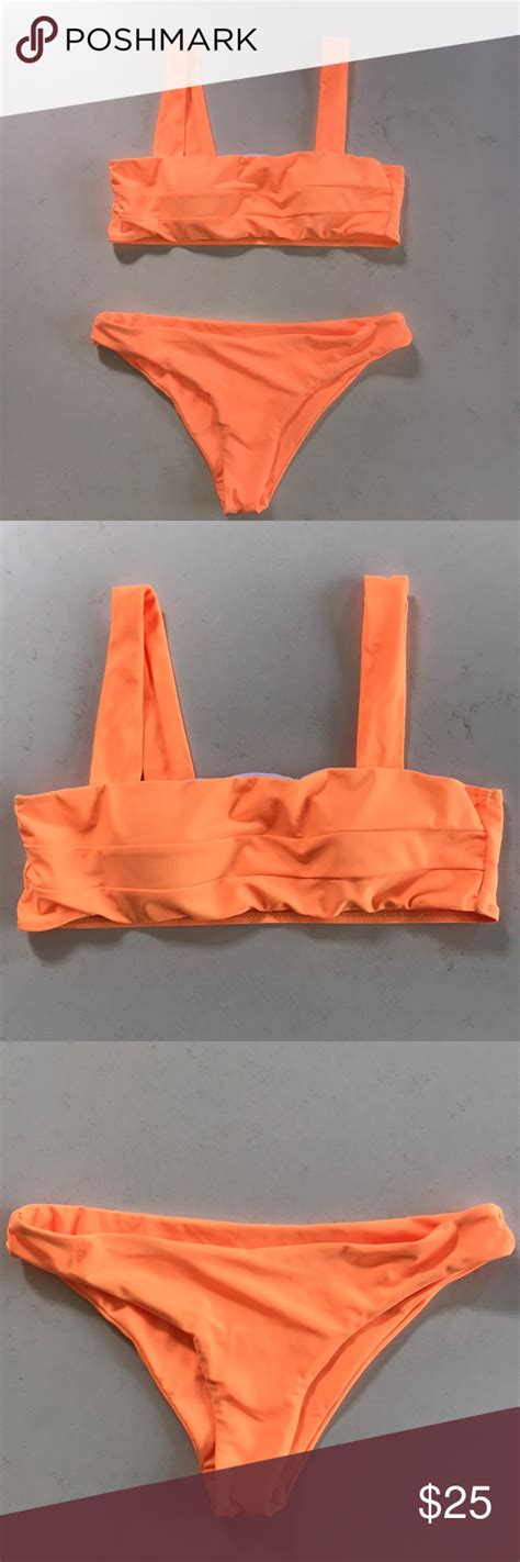 ️nwot Neon Orange Bikini Set ️ Neon Orange Bikini Orange Bikini Set Bikinis