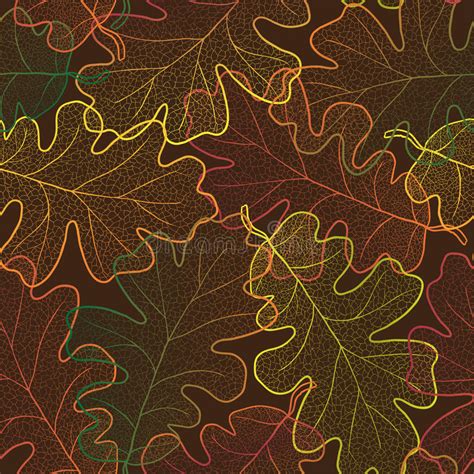 Autumn Leaves Pattern Seamless Background Stock Vector