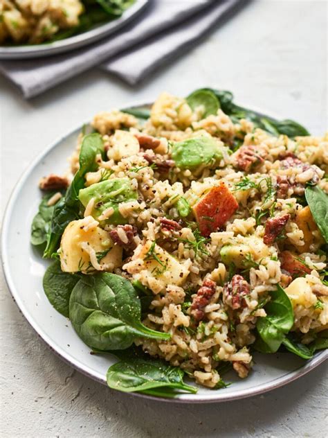 Vegan Rice Salad With Pecans And Apple Forkful Of Plants