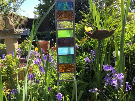 Stained Glass Garden Sculpture Etsy Uk