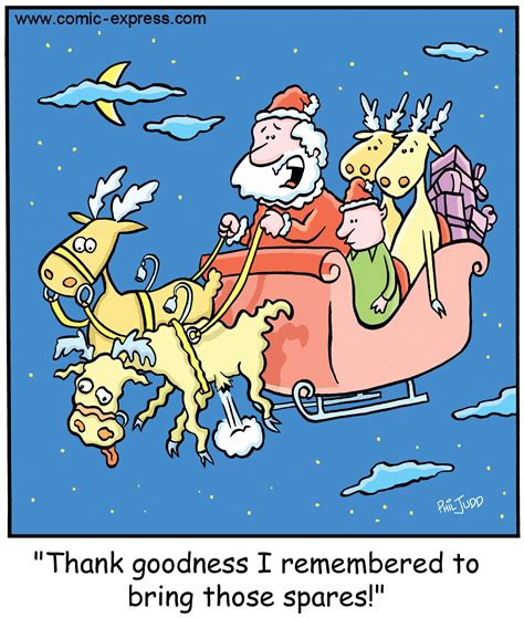 Funny Christmas Cartoon About Santa And His Reindeer Only Question Is