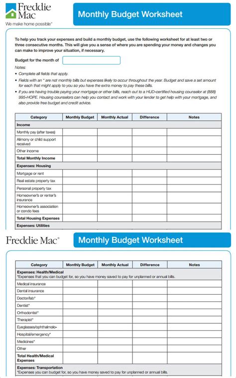 Monthly Business Budget Template Sample Templates