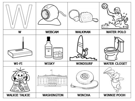 Imágenes Con W Para Colorear Educanimando