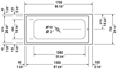 Understanding standard bathtub dimensions is the key to optimize space in your bathroom. DuraStyle Bathtub #700231 | Duravit