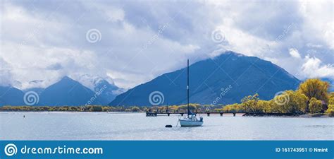 Glenorchy Wharf Wakatipu Lake New Zealand Stock Image Image Of