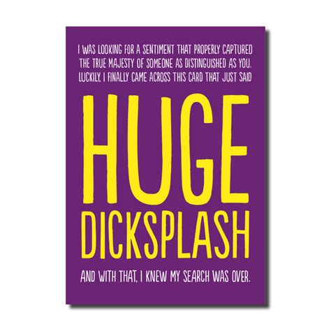 Huge Dicksplash The Buddy Fernandez Card Company