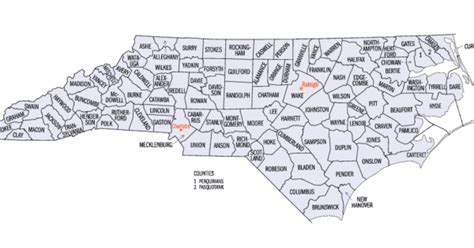 Us Census Bureau North Carolina Map With Counties And Facts Ongenealogy