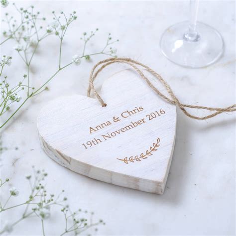 Personalised Wooden Heart Wedding Keepsake By Edgeinspired
