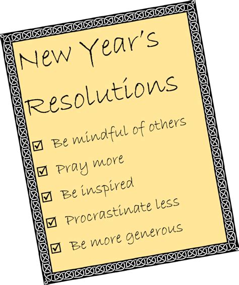New Years Resolutions The Street Parishes