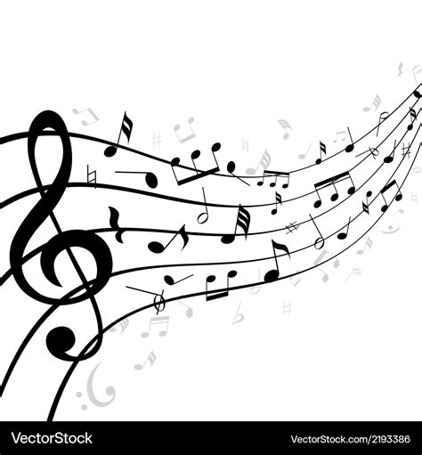 Music notes on a stave or staff Royalty Free Vector Image