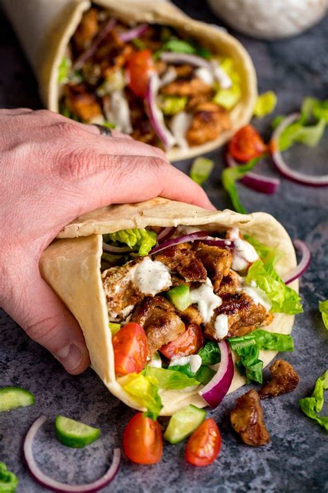 A shawarma sandwich is a middle eastern wrap usually on pita bread and consists of some type of roasted or grilled meat. Chicken Shawarma - Nicky's Kitchen Sanctuary