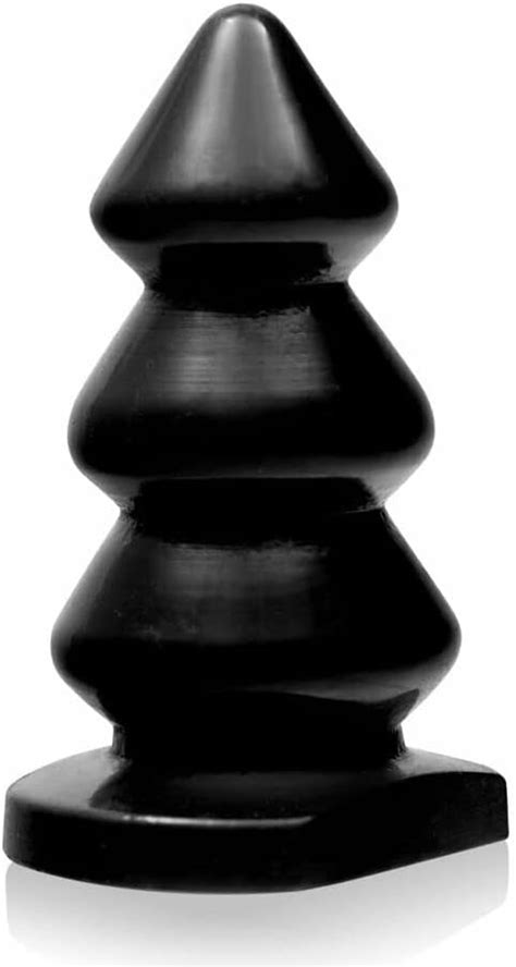 [waller paa] black ignite ribbed triple bump x large anal butt plug sex toys for men