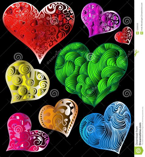 Abstract Colorful Hearts Stock Illustration Illustration