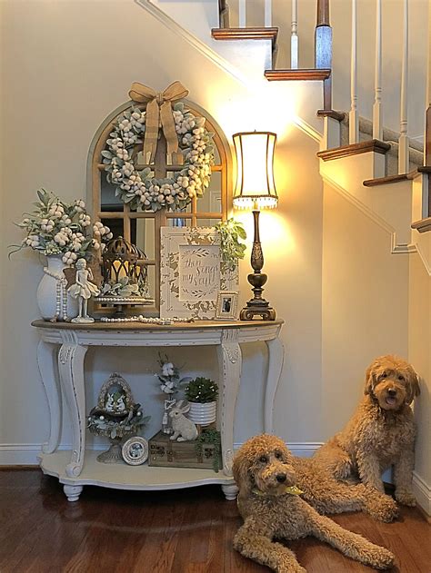 Entryway Table Design Country Shabby Chic Decor Country Cottage