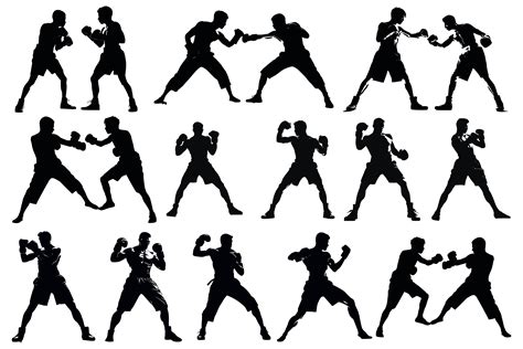 Kickboxing Silhouette Set Vector Graphic By Md Abdul Momin · Creative