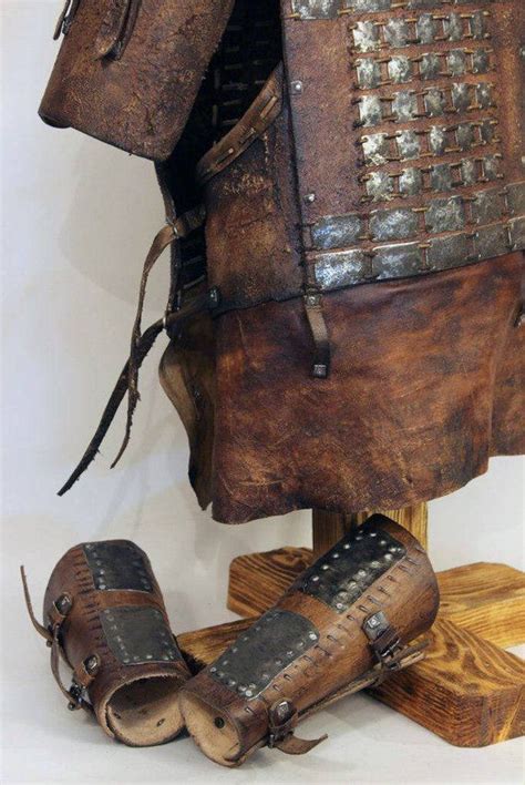 Viking Leather Armor Mini Set Cuirass With Pauldrons Vambraces
