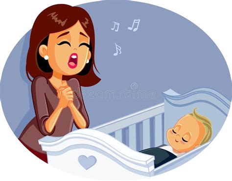 Mime A Cantar Una Canción De La Nana A Su Bebé Ilustración Del Vector