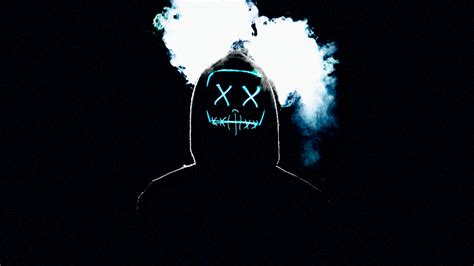Man Wallpaper 4k Led Mask Amoled Smoke Black Background