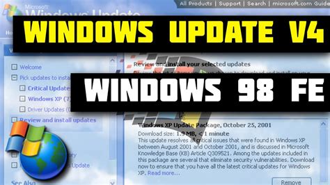 Windows Update Restored V4 On Windows 98 First Edition Youtube