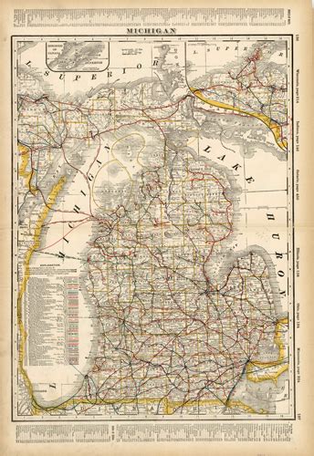 Michigan Railroad Map Art Source International