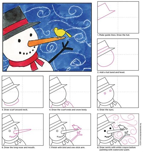 How To Paint A Snowman · Art Projects For Kids Winter Art Lesson