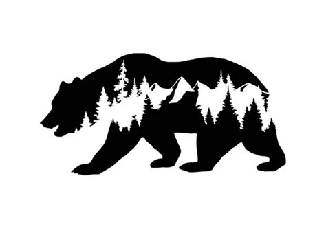 Bear Decal Car Decals Mountain Stickers Laptop Decal Etsy Bear