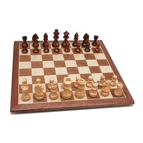French Staunton Chess Set Weighted Pieces And Walnut Wood Board 19 In