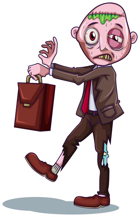 A Zombie Businessman On White Background 541407 Vector Art At Vecteezy