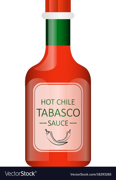 Tabasco Chili Pepper Sauce Royalty Free Vector Image