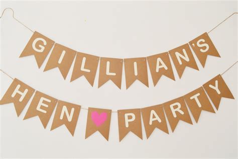 Hen Party Decoration Bunting Personalised Hen Party Banner Etsy Uk