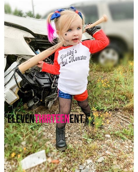 Harley Kids Costume Baby Toddler Girl Harley Quinn Halloween Etsy