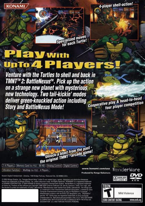 Teenage Mutant Ninja Turtles 2 Sony Playstation 2 Game