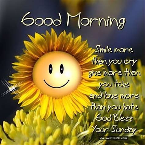 Good Morning Smile God Bless Your Sunday Pictures Photos And Images For Facebook Tumblr